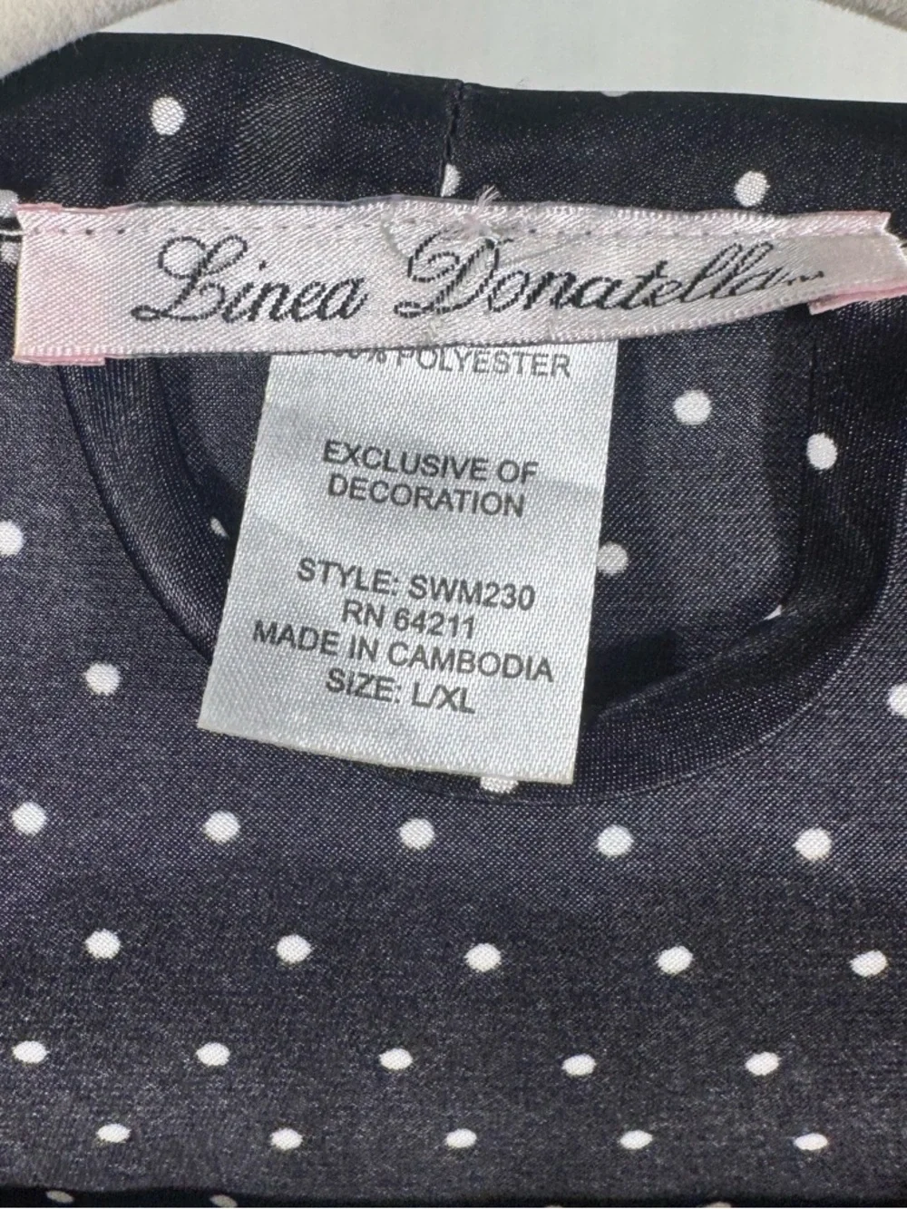 Vintage Linea Donatella Satin Polka Dot Robe